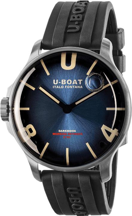 Immagine prodotto U-Boat 8704/C Orologio da uomo Darkmoon Blue SS Soleil 44mm 5ATM (Orologio da polso analogico, 44 mm)
