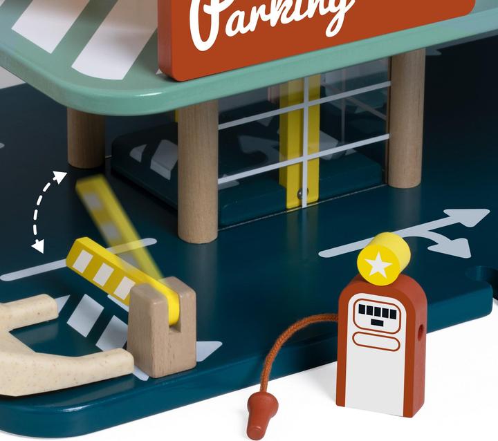 Actual product image Classic World Vintage wooden garage with cars