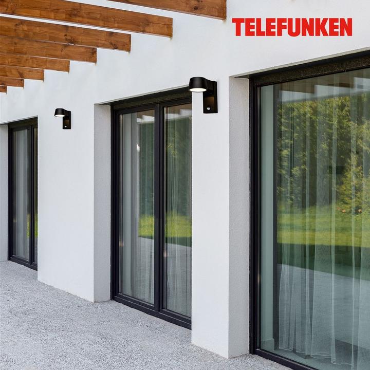 Image du produit Telefunken Applique extérieure PIR, noir, IP44, LED 7,5W (700 lm, IP44)