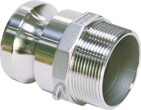 Actual product image Teguma Quick coupling male part type F with external thread Kamlok V4A 3"