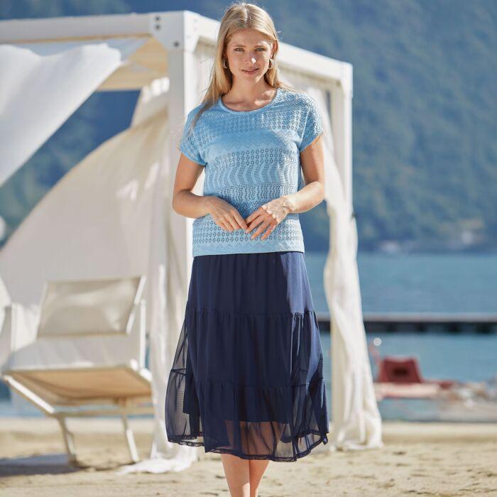 Image du produit Artime Jupe évasée à taille élastique navy (L)