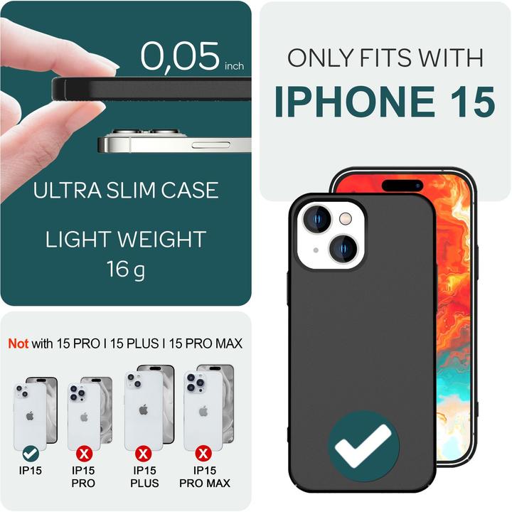 Image du produit Nalia Étui extra-fin pour téléphone portable 0,5 mm (Apple iPhone 15)