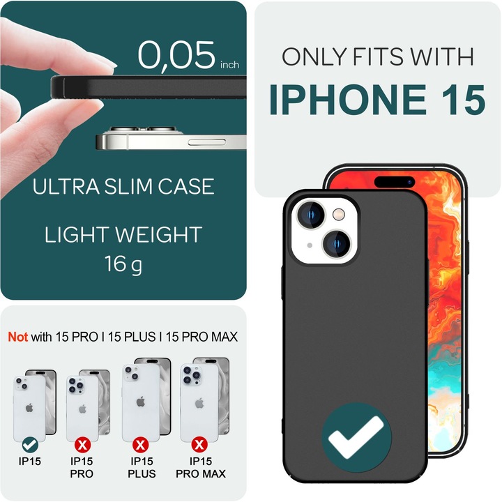 Actual product image Nalia Extra Thin Mobile Phone Case 0,5mm (Apple iPhone 15)