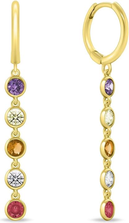 Immagine prodotto Brilio Argento - Bellissimi orecchini placcati in oro con zirconi colorati EA861Y