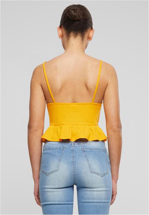 Produktbild Urban Classics Ladies Waffle Pique Ruffle Top - 137877 (4XL)