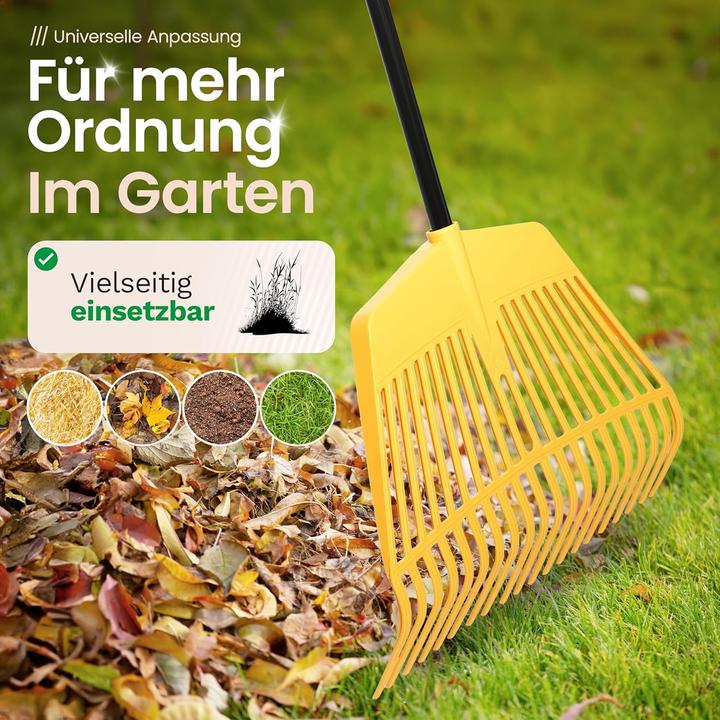 Actual product image Novatool 2x Laubbesenkopf Set, 2in1 Kombigerät, Laubbesen & Laubgabel mit 20 Kunststoff-Zinken, Arbe