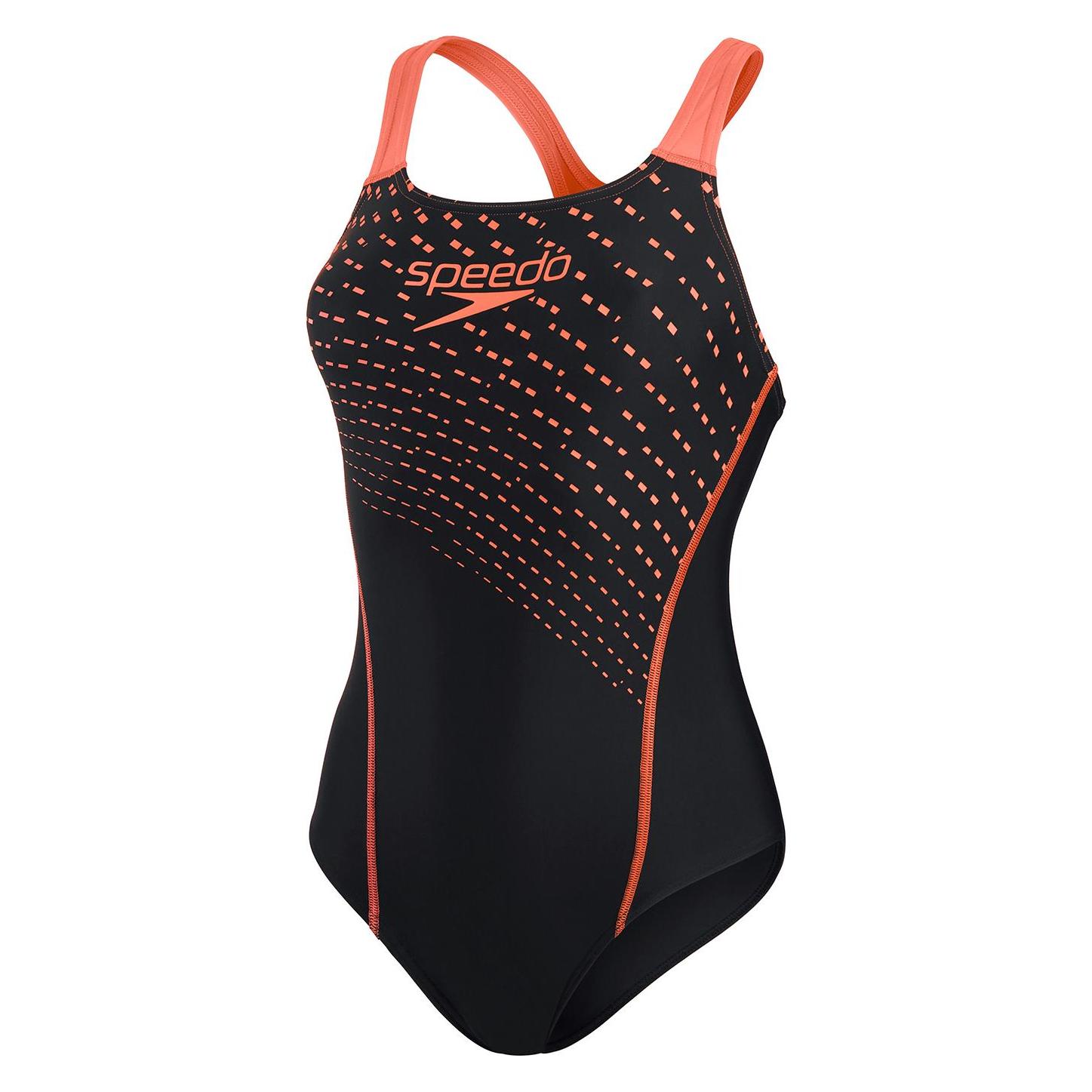 Speedo, Damen, Badeanzüge, Medley Logo Medalist 1PC, Schwarz, (34, 38)