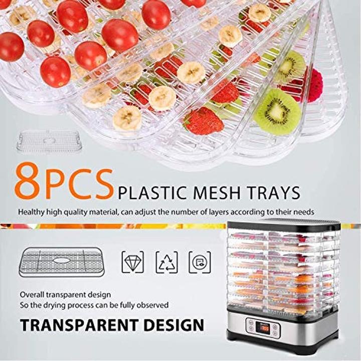 Actual product image Meykey Food Dehydrator with Timer, Temperature Settings, LED Display, 8 Adjustable Trays