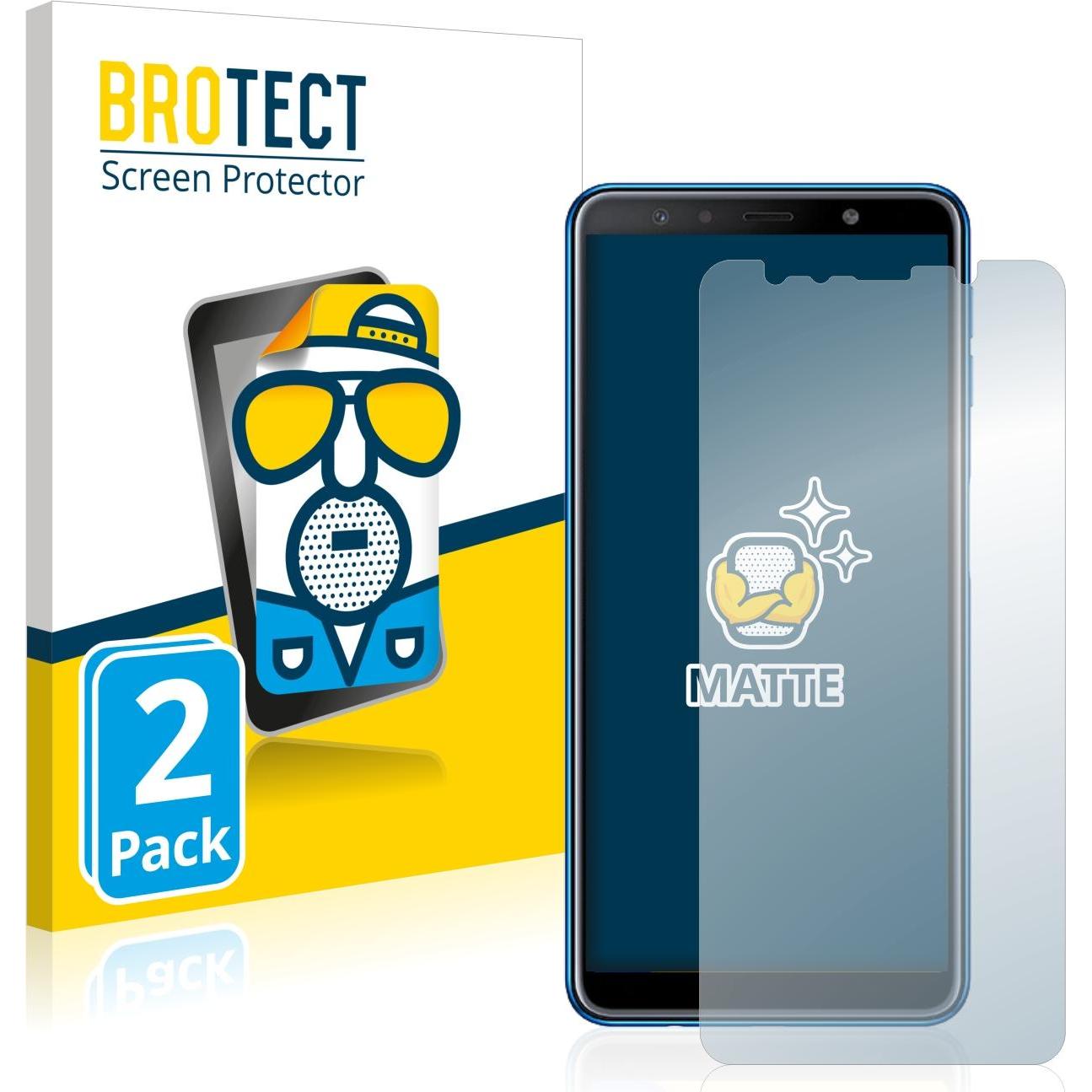 BROTECT Pellicola protettiva antiriflesso opaca (2 pz., Samsung Galaxy A7 (2018)), Pellicola protettiva smartphone, Grigio