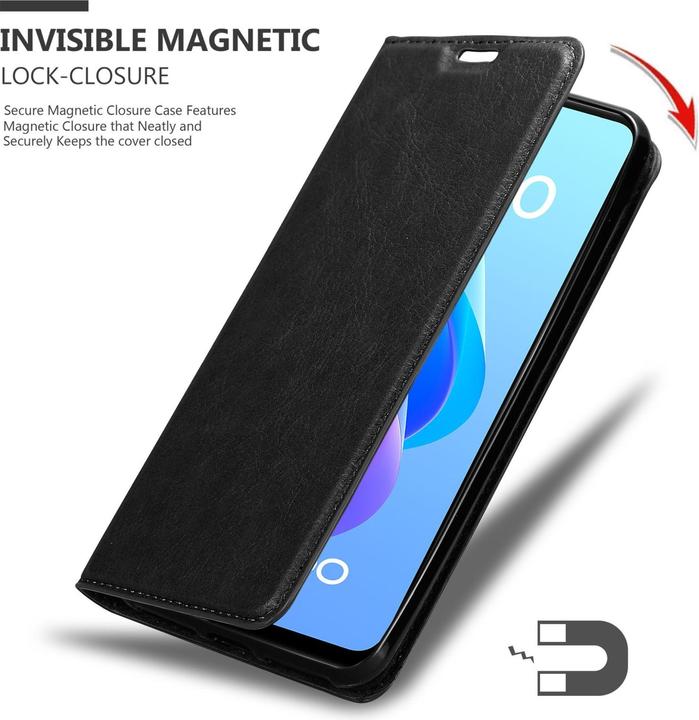 Immagine prodotto Cadorabo Custodia per Oppo A36 / A76 / A96 4G / K10 4G / Realme 9i in Book Invis. Stile magnete (Oppo A36, Oppo A76, Realme 9i, Samsung Galaxy S10)