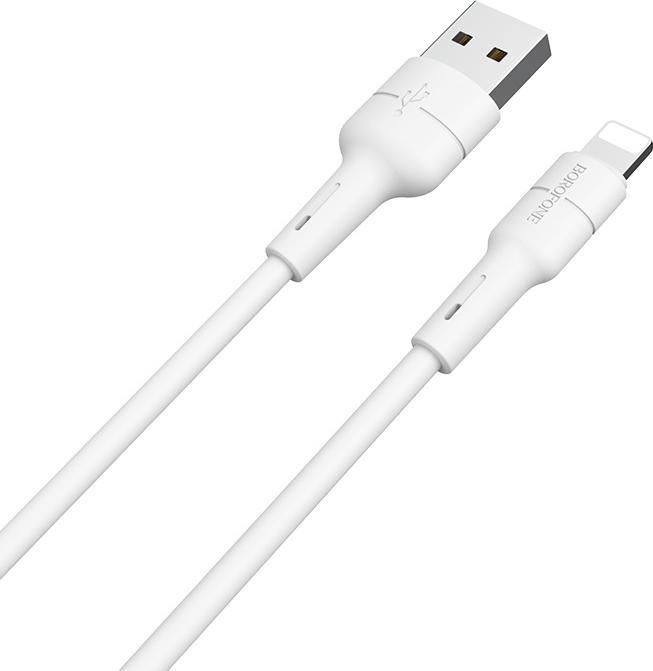 Borofone Silicone - cavo USB e Lightning 1m (biały) (1 m, USB 3.0)