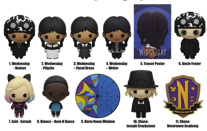 Produktbild Monogram Int. Wednesday 3D PVC-Taschenanhänger Series 3 Display (24)