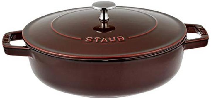Actual product image Staub 40511-512-0 Roaster with chistera, suitable for induction, cast iron, grenadine (24 cm, Casserole + Stewpot, Cast iron)