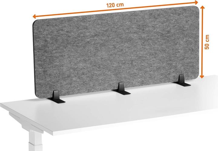 Produktbild Durable Tischtrennwand faltbar 1.20m PET-Filz/50cm Sichtschutzhöhe (120 x 50 cm)