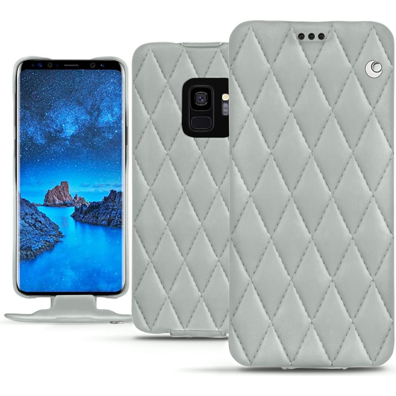 Thumbnail - Noreve Lederschutzhülle vertikal (Samsung Galaxy S9), Smartphone Hülle, Grau
