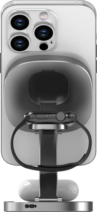 Produktbild Xlayer MagFix Pro 3 in 1 Induktive Ladestation grau, 15 Watt (15 W)