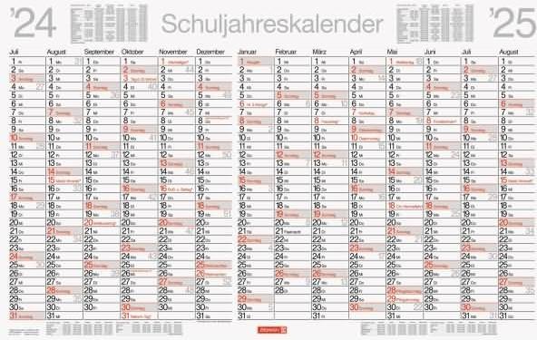 Actual product image Wipeable school year calendar (2024/2025), 1 page = 14 months (Hardcover, English, Dutch)