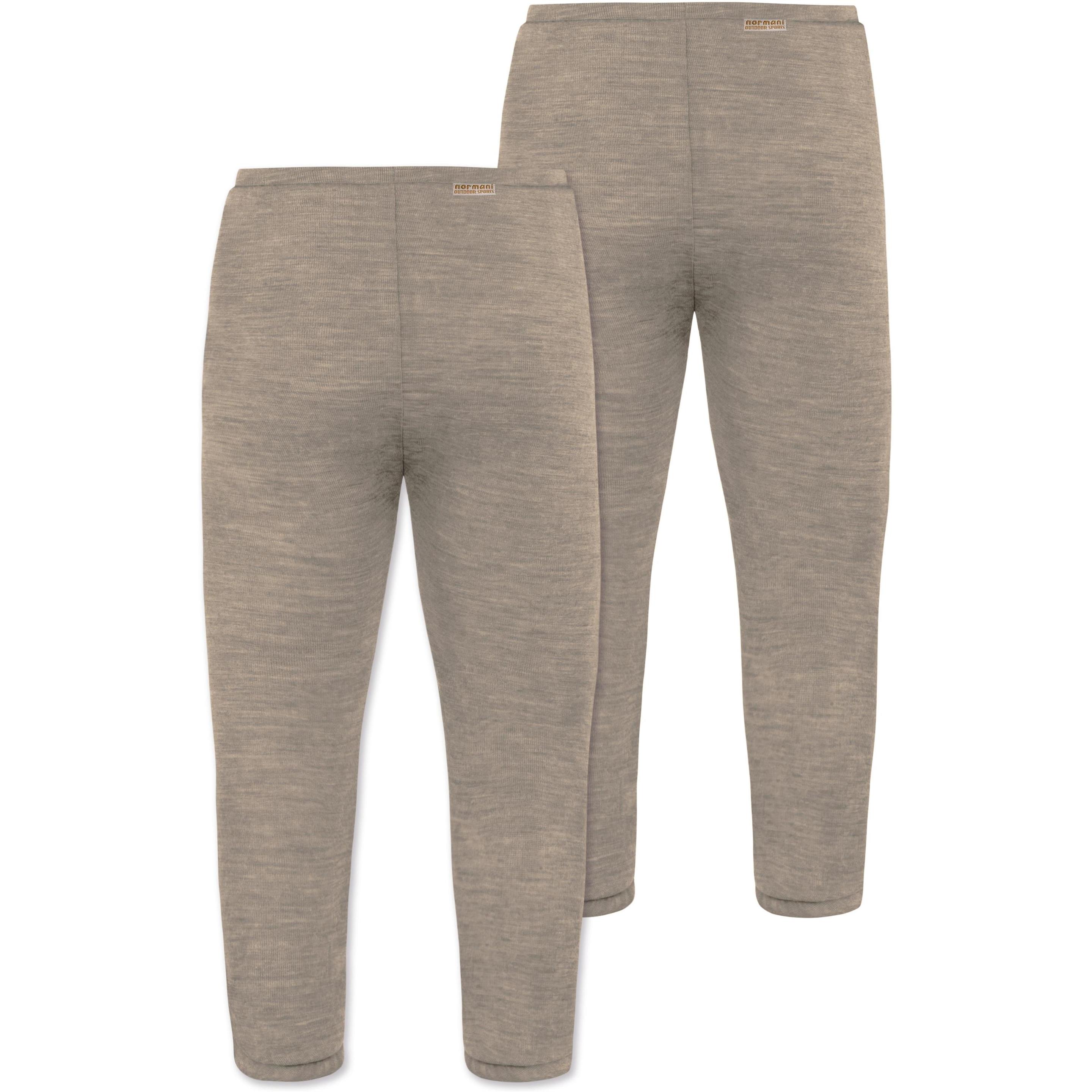 Thumbnail - Normani, Herren, Hosen, 2er Pack Baby Merino Hose mit Füssen - 9537, Beige, (56)
