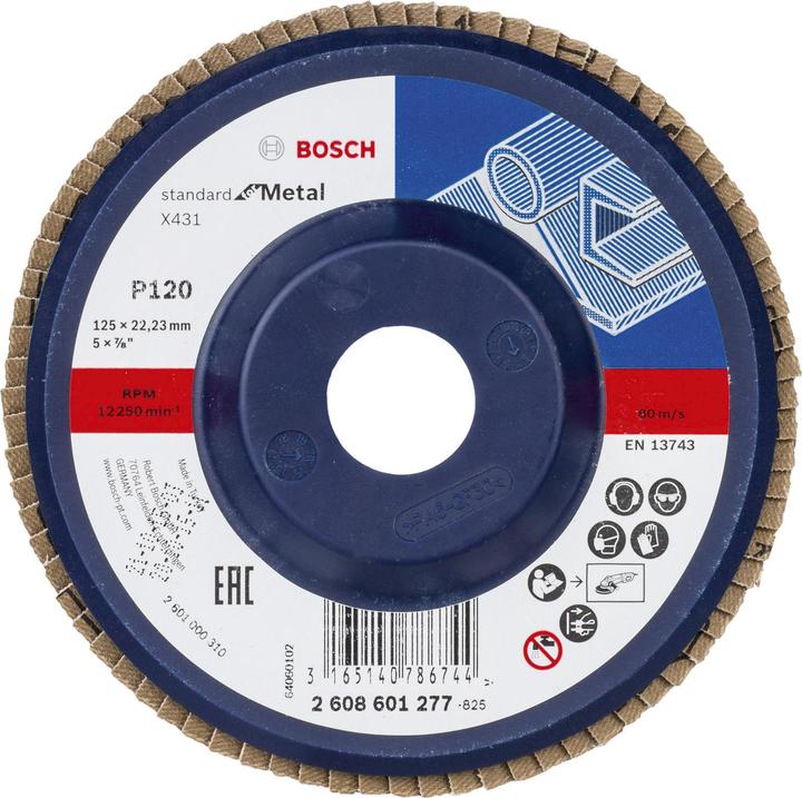 Produktbild Bosch Professional Zubehör Fächerschleifscheibe X431 Standard for Metal, gerade, 125 mm, 120 (120)