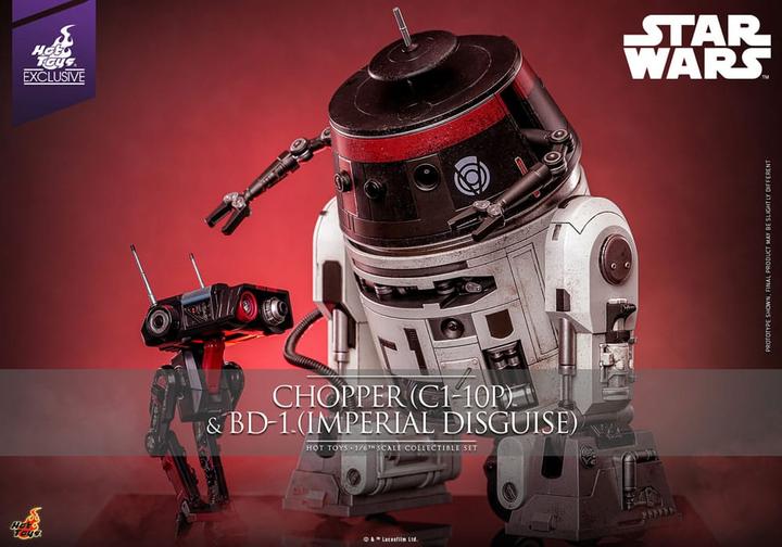 Actual product image Hot Toys Star Wars Actionfigur Set 1/6 Chopper (C1-10P™) & BD-1™ (Imperial Disguise) 18 cm & 8 cm