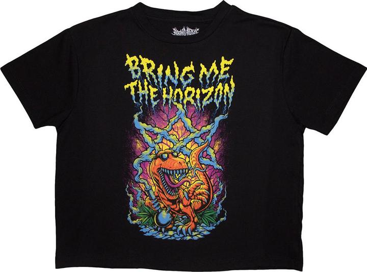 Actual product image Bring Me The Horizon Smoking Dinosaur Crop Top (Girlie) (L)