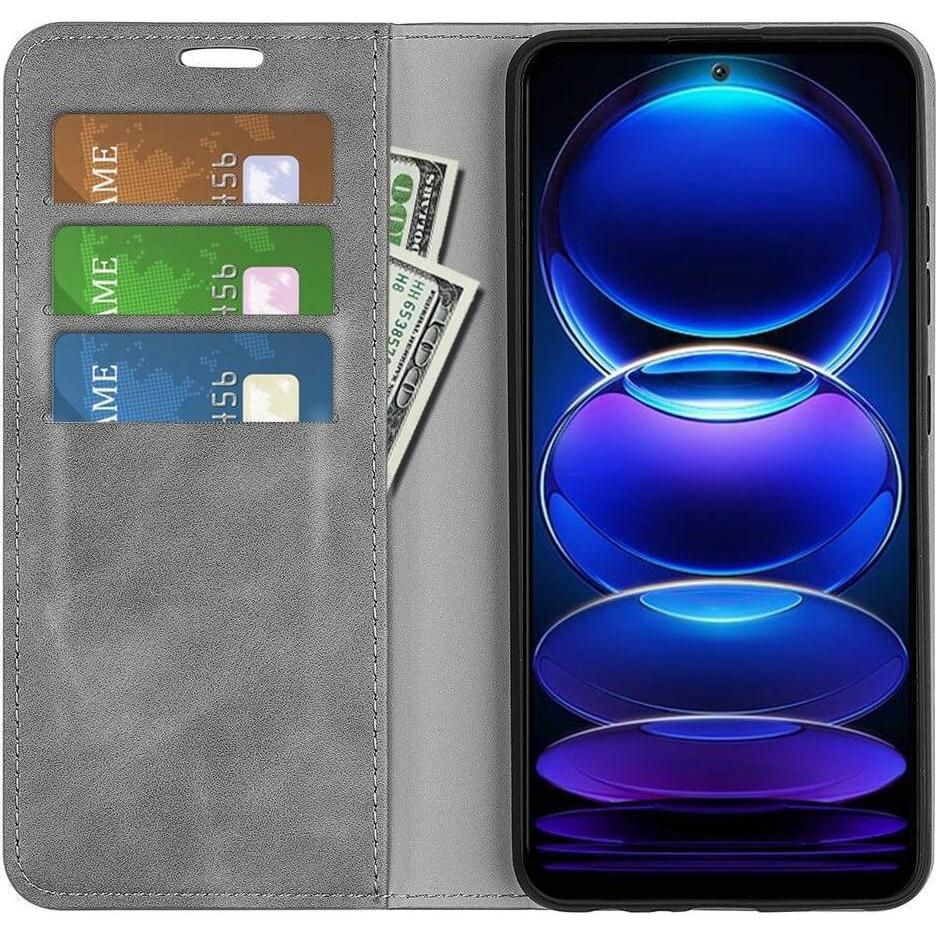 Thumbnail - Cover-Discount Xiaomi Poco X5 - Stand Flip Case Hülle grau (Xiaomi Poco X5, Xiaomi Redmi Note 12 5G), Smartphone Hülle, ...