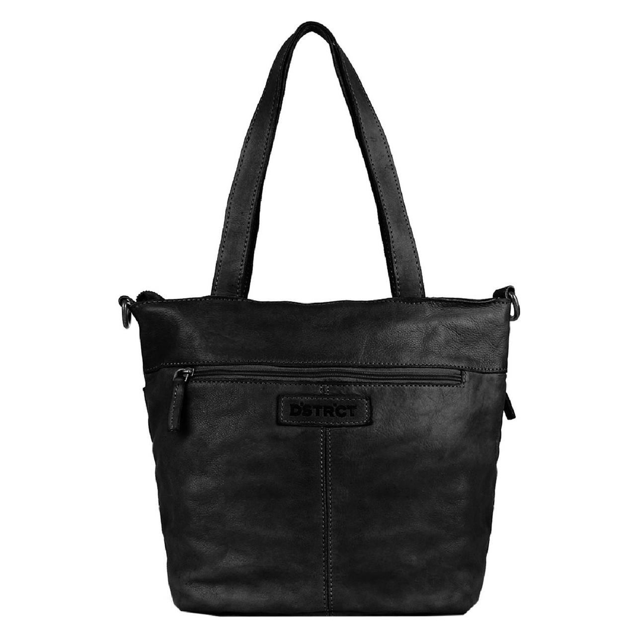 Dstrct, Vrouwen, Tas, Grote Schoudertas / Crossbody Tas - Dames - Leer - Harrington Road - Zwart, Zwart