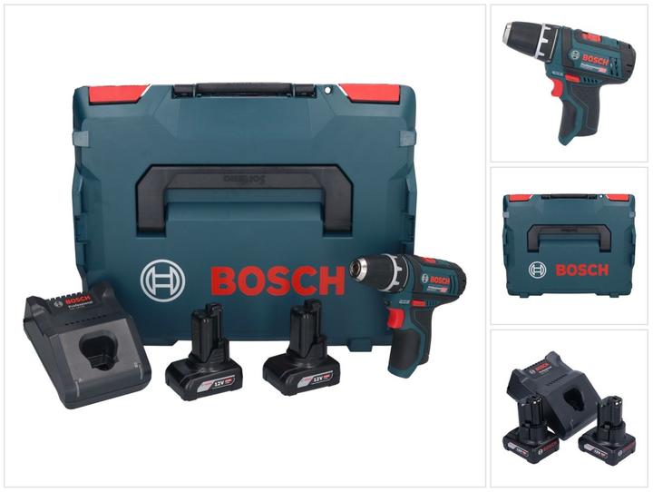 Produktbild Bosch Professional GSR 12V-15 Akku Bohrschrauber 12V 30Nm + 2x Akku 6,0Ah + Ladegerät + L-Boxx
