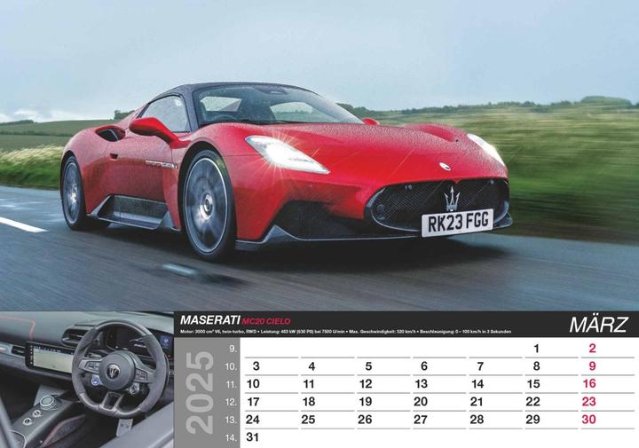 Produktbild Alpha Edition Fast Car 2025 Bildkalender, 48,5x34cm, Wandkalender mit hochwertigen Motiven für