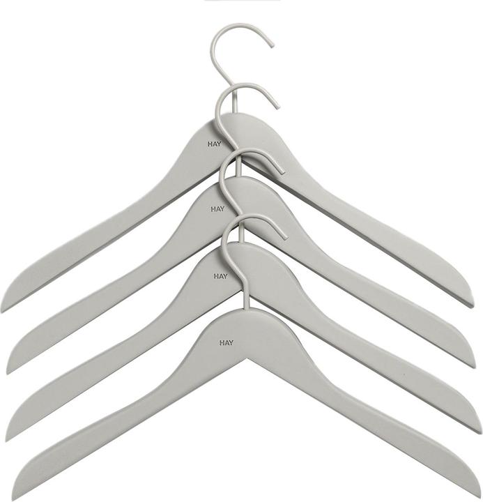 HAY - Zachte Kleerhanger Slim Set van 4 - Grijs (500079) (4 x)