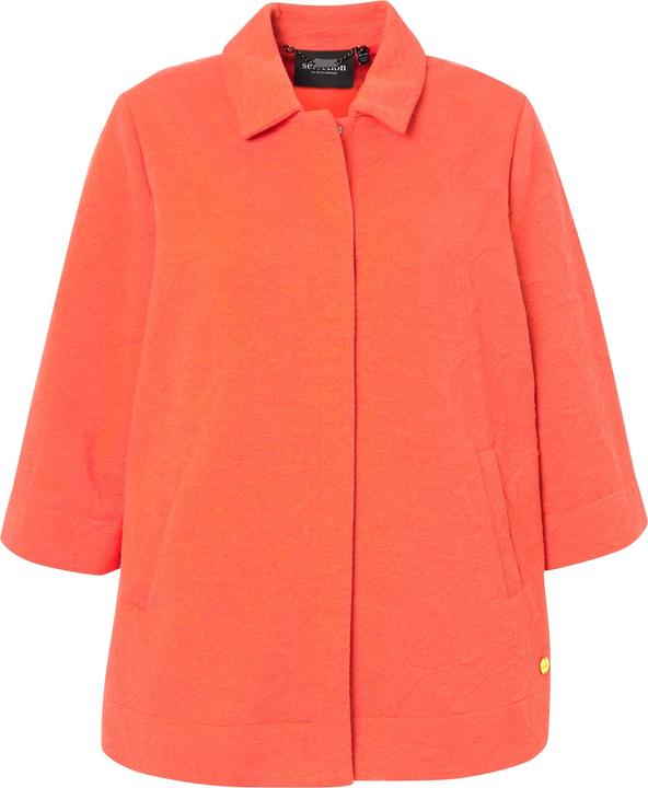 Immagine prodotto Ulla Popken Giacca in jersey operato ed elasticizzato con collo da camicia e maniche a 3/4 (46, 48)