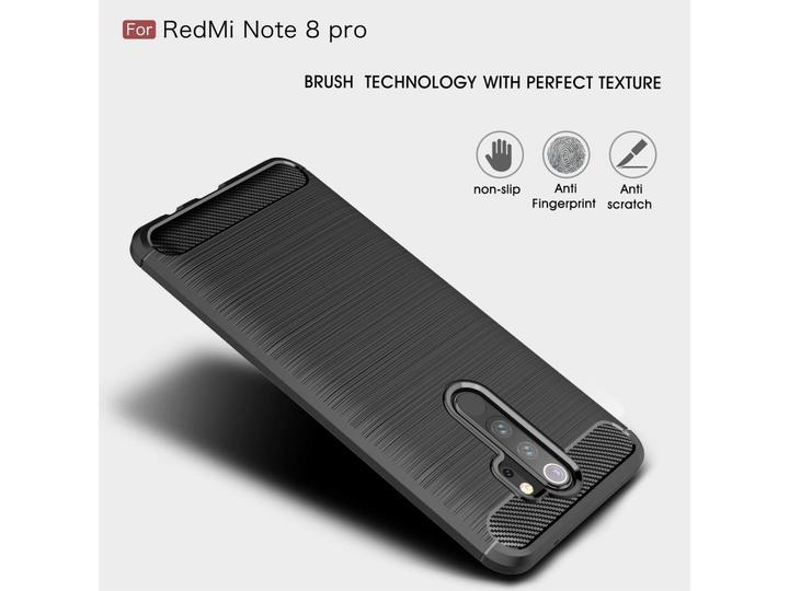 Produktbild Screenguard Xiaomi Redmi Note 8 Pro Hülle Carbon Brushed Soft TPU (Xiaomi Redmi Note 8 Pro)