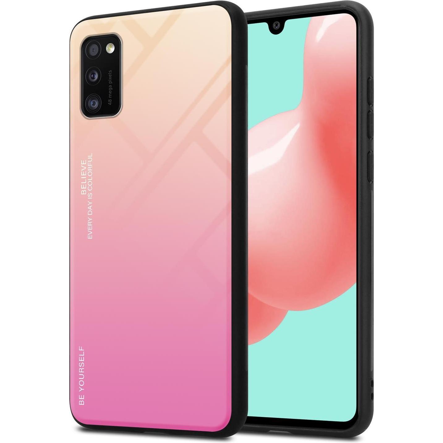 Thumbnail - Cadorabo TPU 2 Farben Glas Cover (Samsung Galaxy A41), Smartphone Hülle, Schwarz