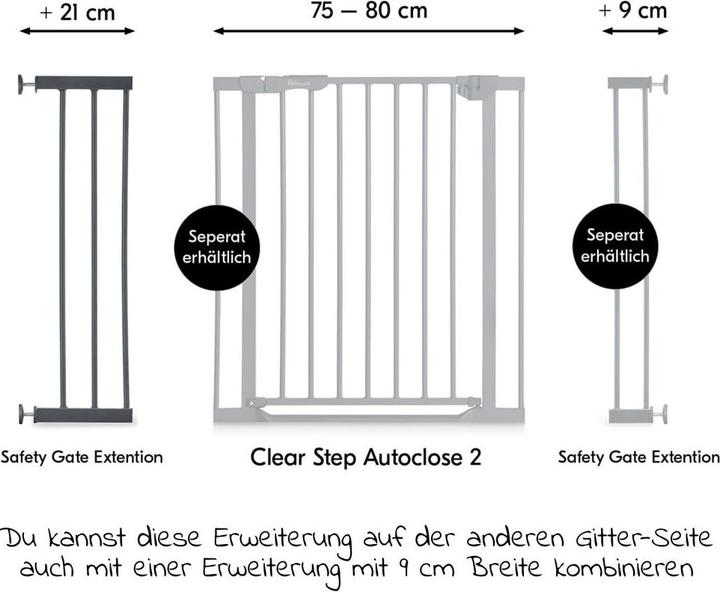 Productafbeelding Hauck Safety Gate Extension 21 cm Donkergrijs (21 cm)