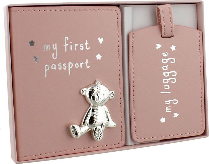 Actual product image Mars Button Corner Leatherette My First Passport Set - Pink