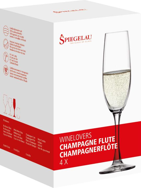 Produktbild Spiegelau Winelovers Champagnerflöte 4-er Set (19000 cl, 4 Gläser, Weissweingläser)