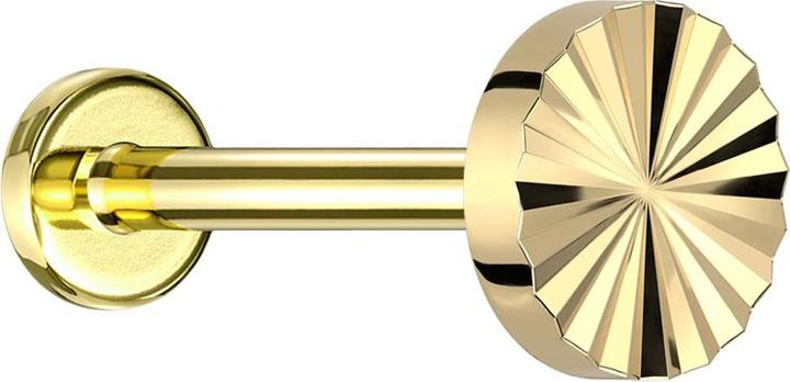 Produktbild Star Piercing Micro Labret Innengewinde vergoldet Diamantschliff Scheibe vergoldet (ohne Messing, Titan G23)