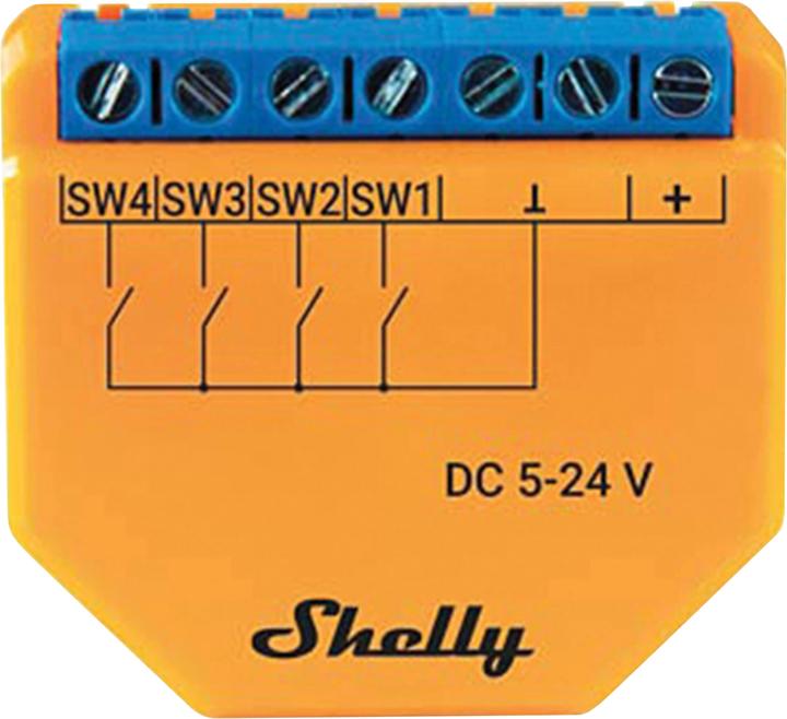 Actual product image Shelly Plus I4 DC (Switch actuator)