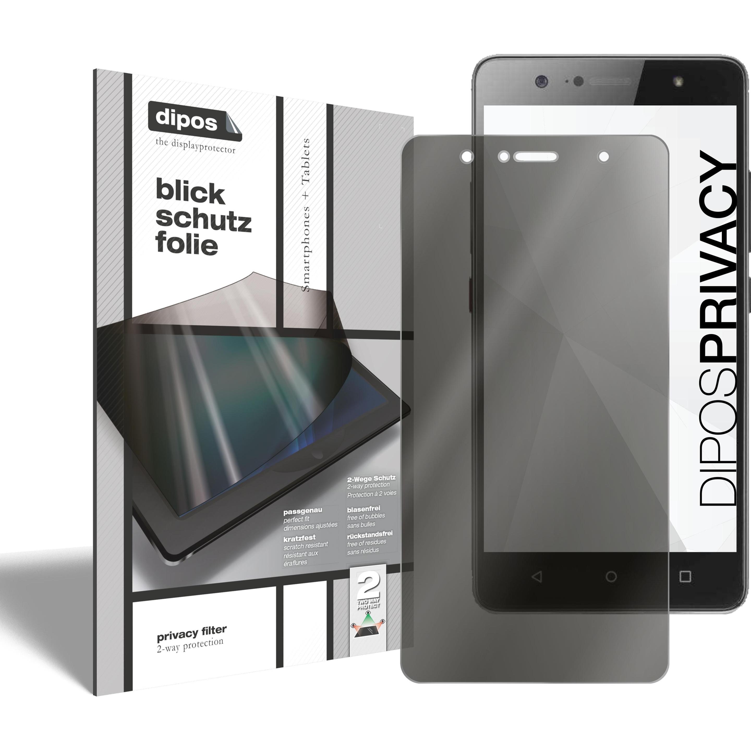 Dipos Blickschutzfolie 2-Way Anti-Shock (1 Stück, Lenovo K8 Plus), Smartphone Schutzfolie, Transparent