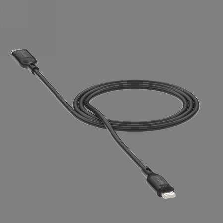 Actual product image Zagg Mophie Essentials Lightning to USB-C Cable 1m - Black (1 m, USB 2.0, 60 W)