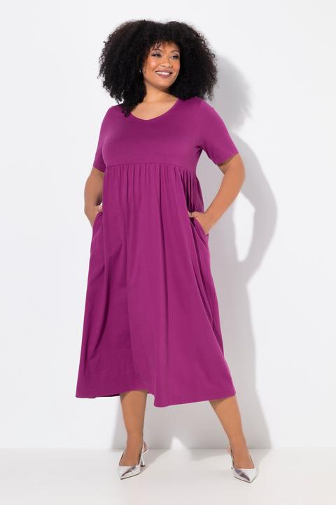 Produktbild Ulla Popken Maxikleid, A-Linie, V-Ausschnitt, Halbarm, Taschen (62)