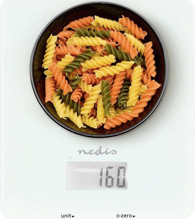 Actual product image Nedis SmartLife kitchen scales Bluetooth® | glass / plastic | white