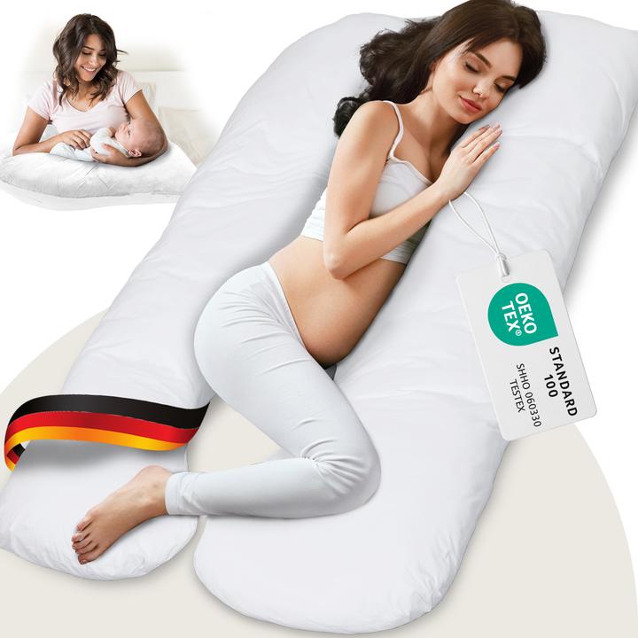 Bestschlaf Multifunktions-Körperkissen, Schwangerschaftskissen in U Form, Stillkissen mit abnehmbarem und (153 cm)