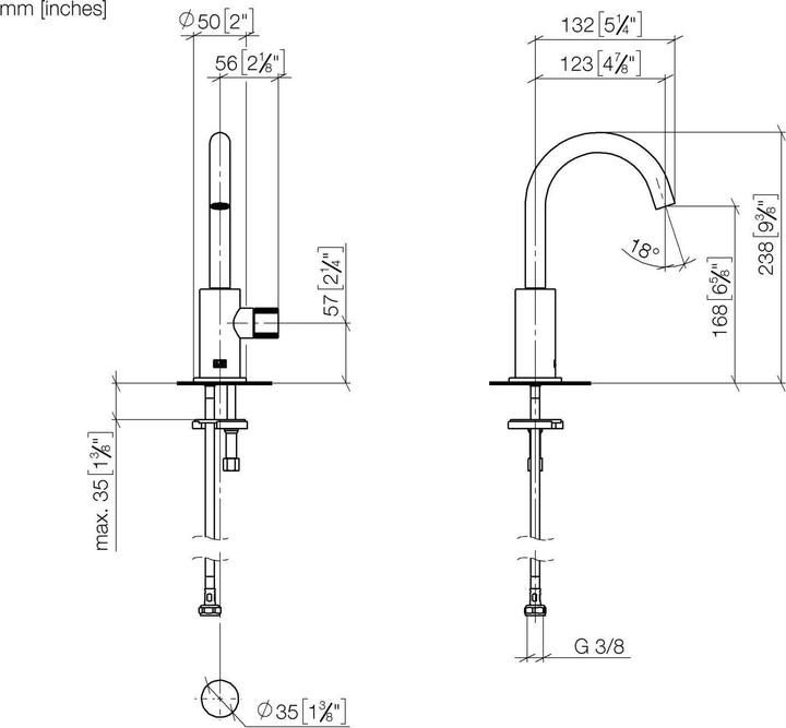 Immagine prodotto Dornbracht Rubinetto a colonna META, acqua fredda, sporgenza 123 mm