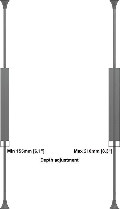 Actual product image Multibrackets M Pro Series Enclosure Floor to Ceiling Mount B2B 55" Medium Black (Mounting- / Adapterplates)