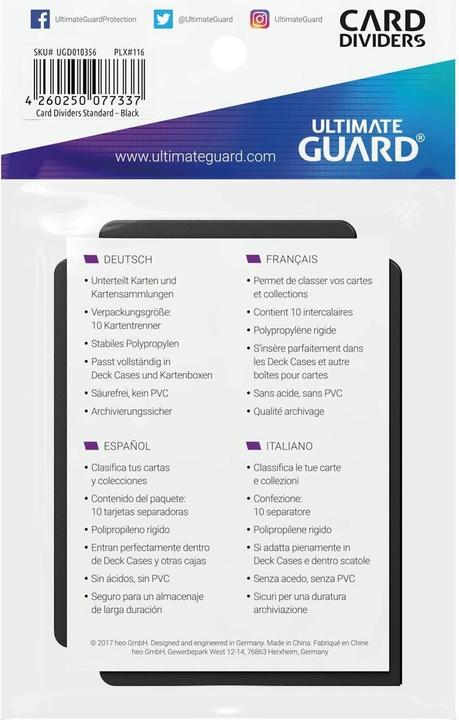 Produktbild Ultimate Guard Kartentrenner Standardgrösse Schwarz 10