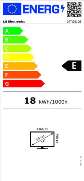 Energie-Label LG 23.6-inch 24TQ510S-PZ TV monitor (1366 x 768 Pixel, 23.60")