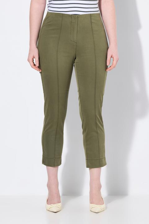 Image du produit Ulla Popken Pantalon avec passepoil et taille élastique. Coupe ajustée avec fente sur le bas de jambe. (56)