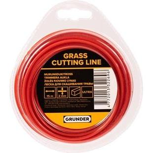 Grunder, Accessori per macchinari da giardino, LINEA TRIMMER 2.0MM 15M QUADRATI ULTRA (Pioniere delle erbacce, Lenza per tagliabordi + rocchetto di le
