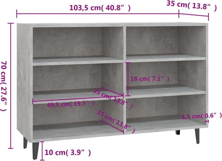 Produktbild vidaXL Lukas (103,5 x 35 x 70 cm)